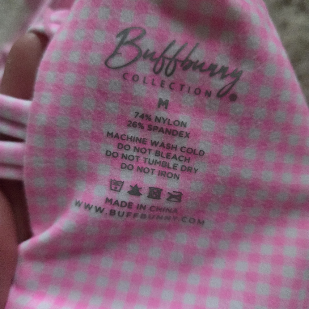 BuffBunny Pink Gingham Sports Bra - Picture 4 of 4